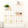Pure solid wood hole board custom-made wooden wall storage rack entry entrance kindergarten white wall decoration storage