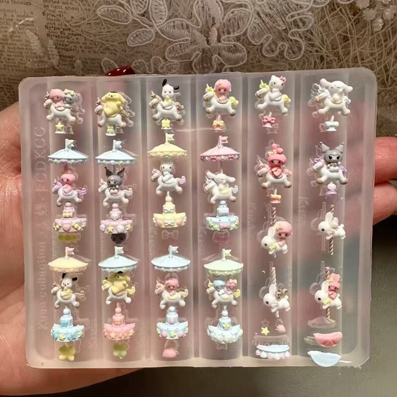 Little Pony Themed Collection Carousel Unicorn Nail Art Silicone Mold Wearable Nail Decoration Mold Nail Art Tools