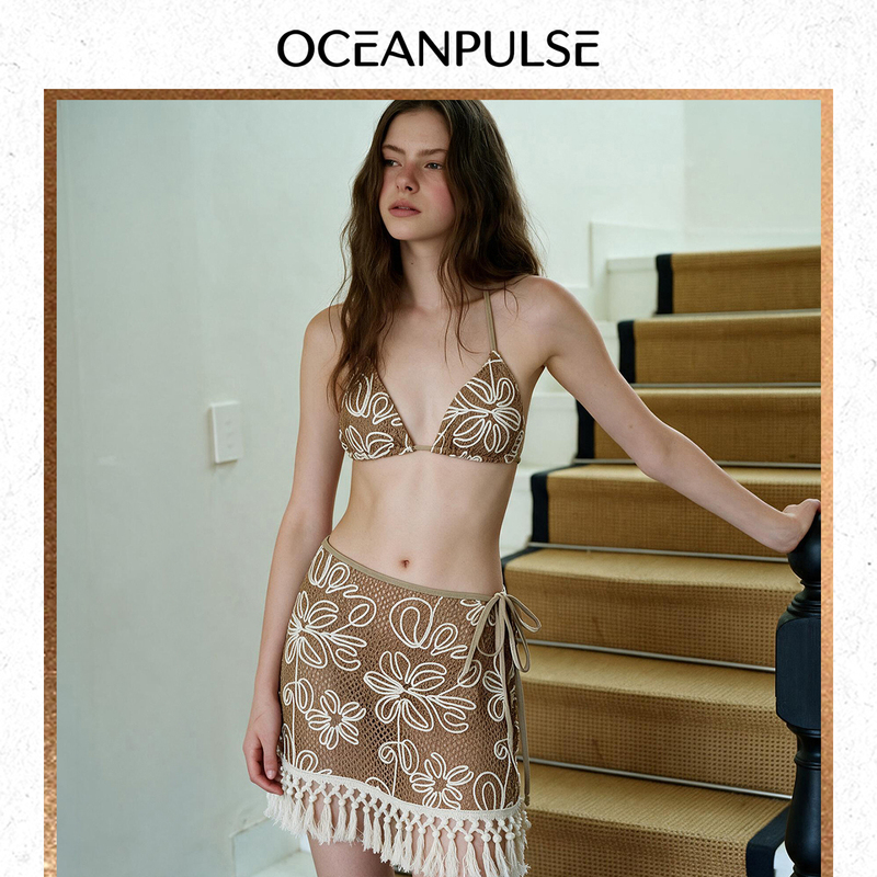 Op Two-Piece Bikini Swimsuit for Women, Pure and Sexy, High-End, Lower Body Covering, Slimming, Three-Piece Set, Beach Vacation Style Op Two-Piece Bikini Swimsuit for Women, Pure and Sexy, High-End, Lower Body Covering, Slimming, Three-Piece Set, Beach Vacation Style