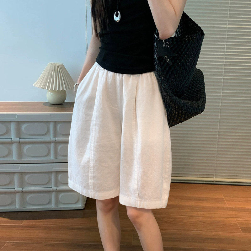 Dzoe Old Money Style Linen Shorts for Women, Summer Thin Mid-Length Pants, Relaxed Casual Pants, Slimming Wide-Leg Pants Dzoe Old Money Style Linen Shorts for Women, Summer Thin Mid-Length Pants, Relaxed Casual Pants, Slimming Wide-Leg Pants