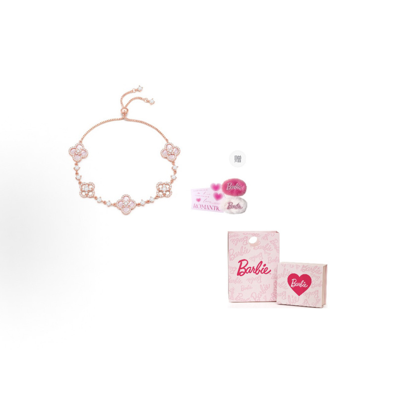 Barbie Swarovski Crystal Four-Leaf Clover Niche Design Bracelet for Women, Gift for Girlfriend Barbie Swarovski Crystal Four-Leaf Clover Niche Design Bracelet for Women, Gift for Girlfriend