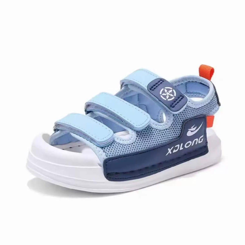 【Leather Patchwork + Ultra-Light Sole】【Children's Sandals】Velcro Fashionable Versatile Sports Sandals - Fish