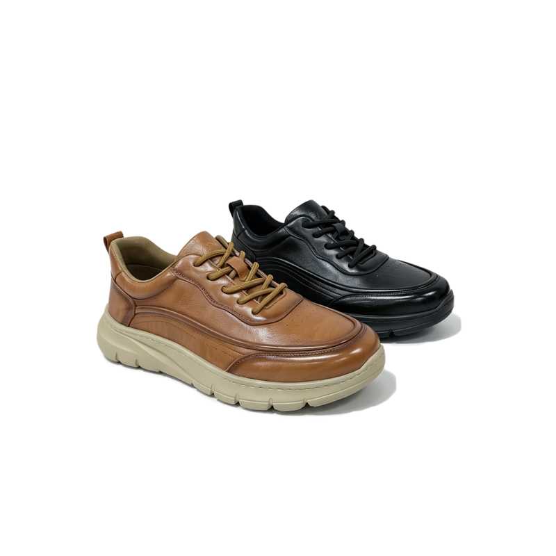 【First Layer Cowhide + Ultra-Light Sole】【Brown Elegance and Long Journey】Lace-Up Men's Casual Shoes for Commuting - Fish
