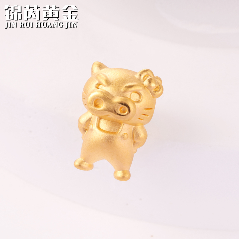 Pure Gold 999 Chubby Zawaemon Kt Cat Gold Fortune Bead Hello No-Care Overalls Kitty Cat Bracelet Pure Gold 999 Chubby Zawaemon Kt Cat Gold Fortune Bead Hello No-Care Overalls Kitty Cat Bracelet