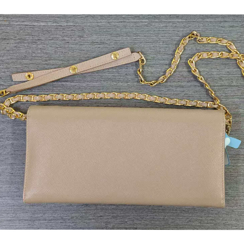 PRADA 普拉达 高奢二奢大牌99新 奶茶色woc链条单肩斜挎包女手