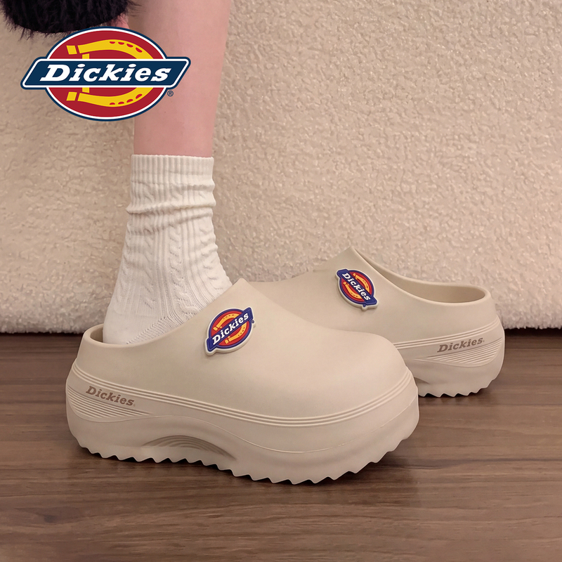 Dickies Thick-Soled Height-Increasing Closed-Toe Slippers Eva Non-Slip Anti-Odor Casual Slip-On Beach Half-Slip Sandals
