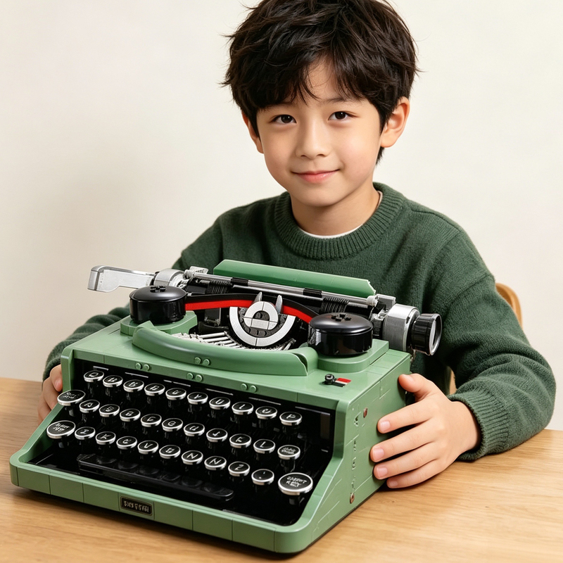 2026 New Retro Classic Typewriter Printed Building Blocks for Boys over 12 Years Old Educational Toys for Kidsren