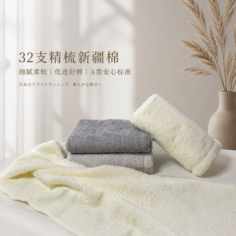 Autumn Cotton A-Grade Japanese Towel Made from Xinjiang Cotton, 100% Combed Cotton, Absorbent, Quick-Drying, Thick, Non-Shedding, Pure Cotton for Home Use Autumn Cotton A-Grade Japanese Towel Made from Xinjiang Cotton, 100% Combed Cotton, Absorbent, Quick-Drying, Thick, Non-Shedding, Pure Cotton for Home Use