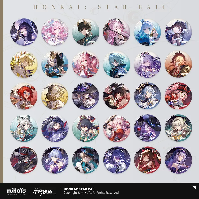 Хомяо Mihoyo Mihoyo【Honkai: Star Rail】Серия межзвёздных путешествий жестяные жетоны Второе издание
