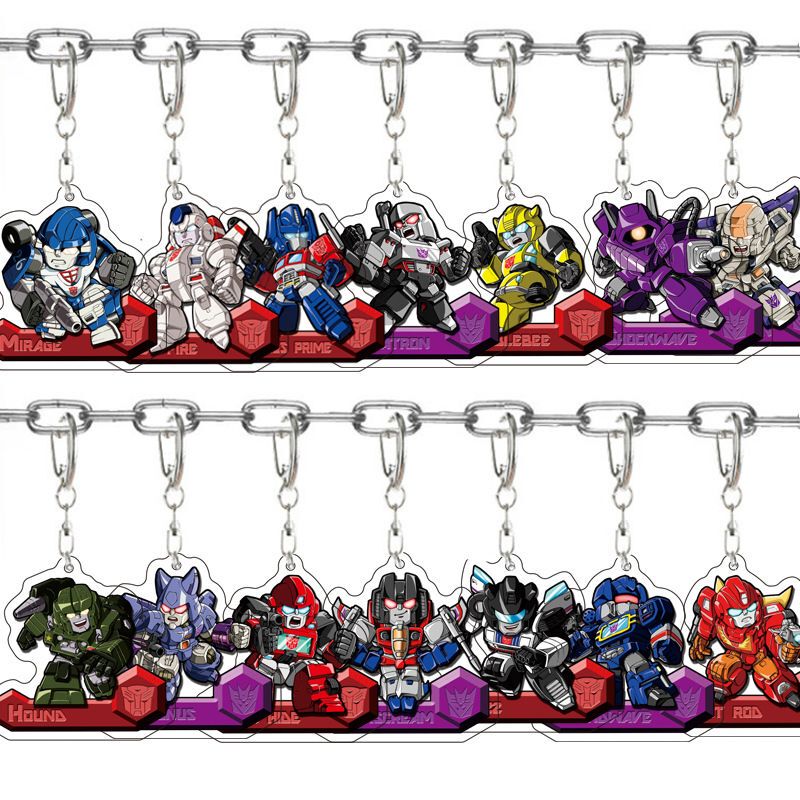 Transformers Autobot Merchandise Acrylic Cartoon Keychain Optimus Prime Bumblebee Megatron Keychain