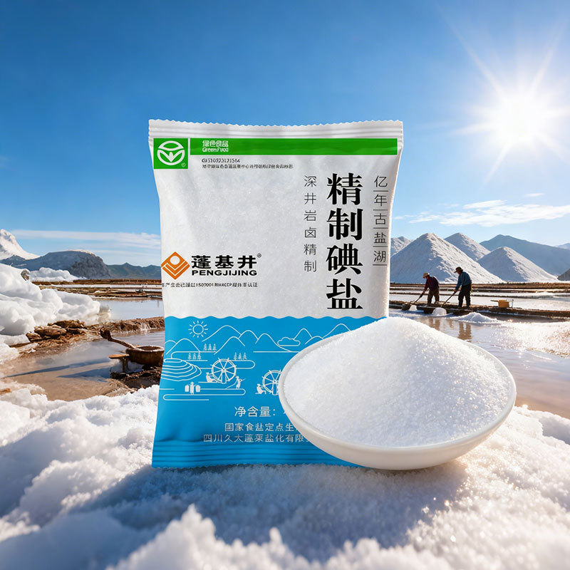 400g Household Deep Well Mineral Salt, Green Food Certified Iodized Table Salt, Refined Fine Salt for Cooking, Stir-Frying, and Grilling