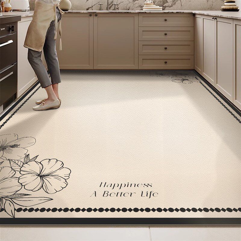 Kitchen special floor mats can be wiped and washed, large-size floor mats are waterproof, oil-proof and non-slip, and are fully covered with large-area carpets.