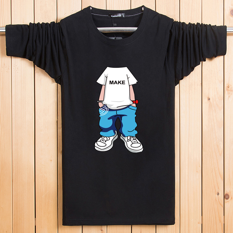 Đặc biệt hàng ngày cotton nam tay áo dài lỏng áo thun mùa thu kích thước lớn quần áo nam mùa thu áo sơ mi thanh niên áo thun nam hàng hiệu