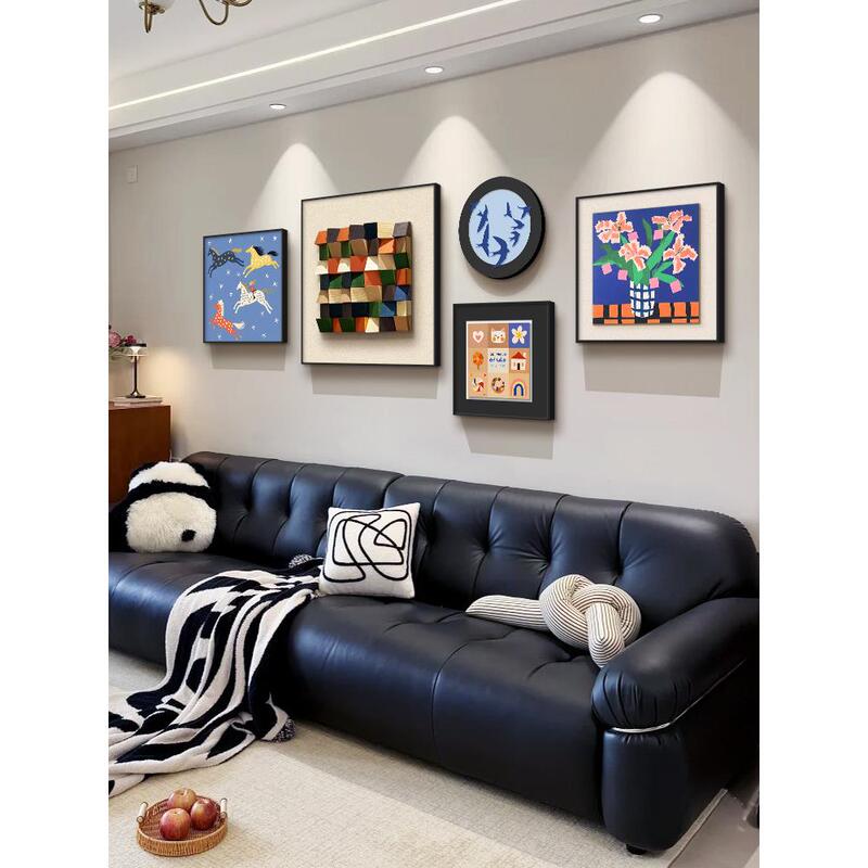 Bauhaus Style Vintage Wall Art for Living Room Sofa Background Wall Decoration, High-End Dopamine Art Combination Wall Painting Bauhaus Style Vintage Wall Art for Living Room Sofa Background Wall Decoration, High-End Dopamine Art Combination Wall Painting