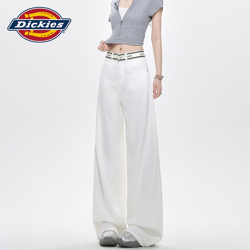Dickies White Loose Wide-Leg Jeans for Women 2026 Summer New Tencel Slimming Straight Pants Dickies White Loose Wide-Leg Jeans for Women 2026 Summer New Tencel Slimming Straight Pants