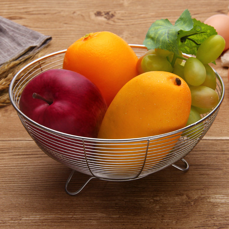 Stainless Steel Drain Basket Wash Vegetable Basin Water Fruit Basket Fruits Pan Fruits Pan Vegetable Basket round vegetable basket Vegetable Basket large number