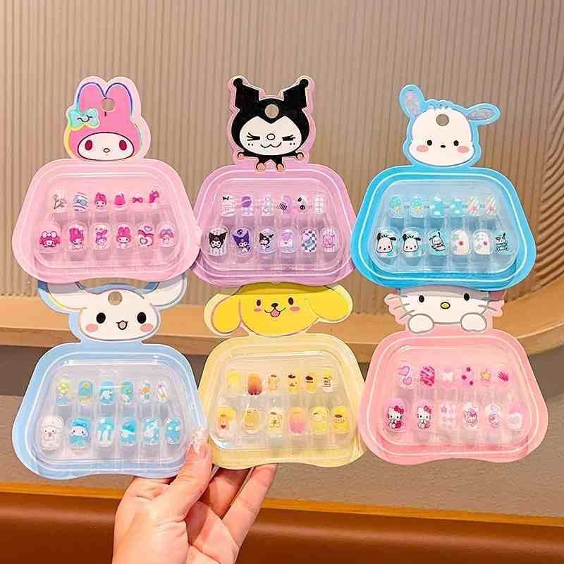 Children's Nail Stickers, Wearable Nails for Girls, Cartoon Patches, Cute Girls, No Harm to Hands, Non-Toxic, Wearable Nail Stickers, Manicure