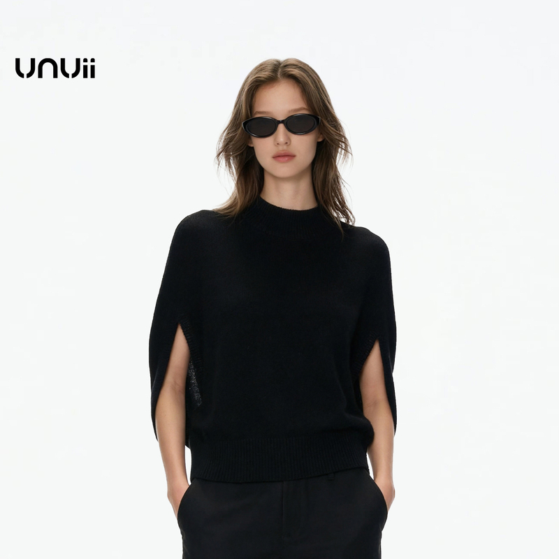 Unuii 100% Wool French Sweater for Women, 2026 Autumn and Winter New Style, High-End Relaxed Cape Knit Cover-Up Unuii 100% Wool French Sweater for Women, 2026 Autumn and Winter New Style, High-End Relaxed Cape Knit Cover-Up