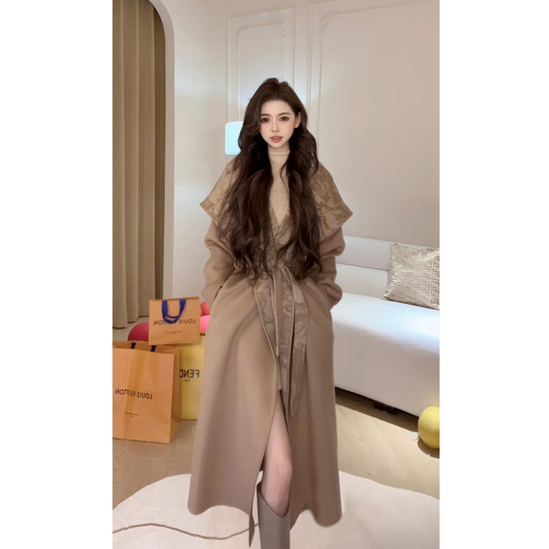 Woolen Fabric Nene/Muse Love Words 100% Sheep Wool Sketch Print Handmade Double-Sided Woolen Coat Woolen Fabric Nene/Muse Love Words 100% Sheep Wool Sketch Print Handmade Double-Sided Woolen Coat