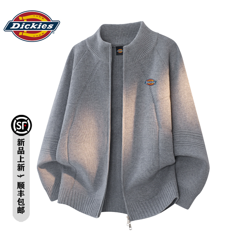 Dickies Men's Cardigan Sweater 2025 Winter New Style Loose and Versatile Knitted Base Layer Jacket for Men