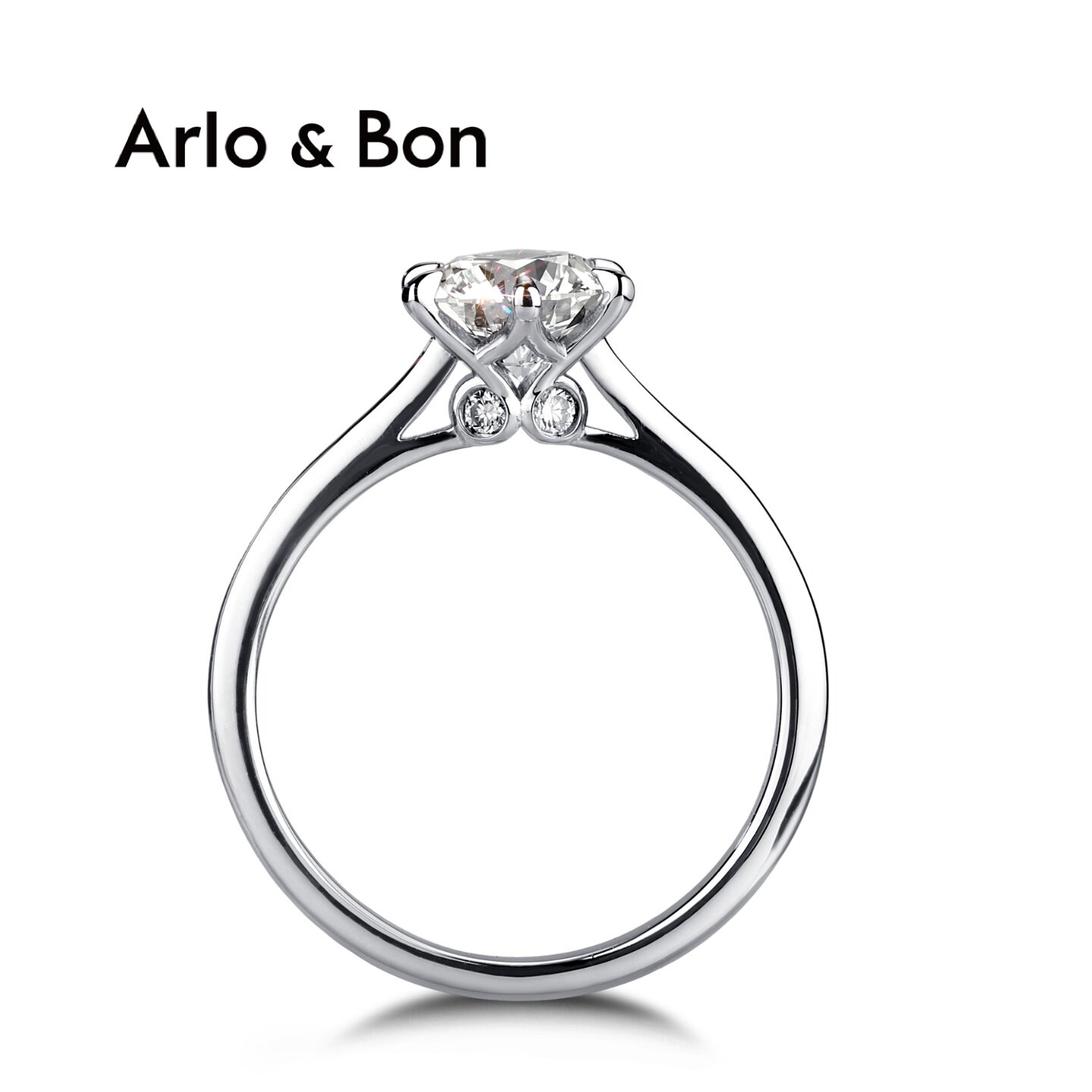 Кольцо с выращенным бриллиантом Arlo&Bon из серебра 925 пробы