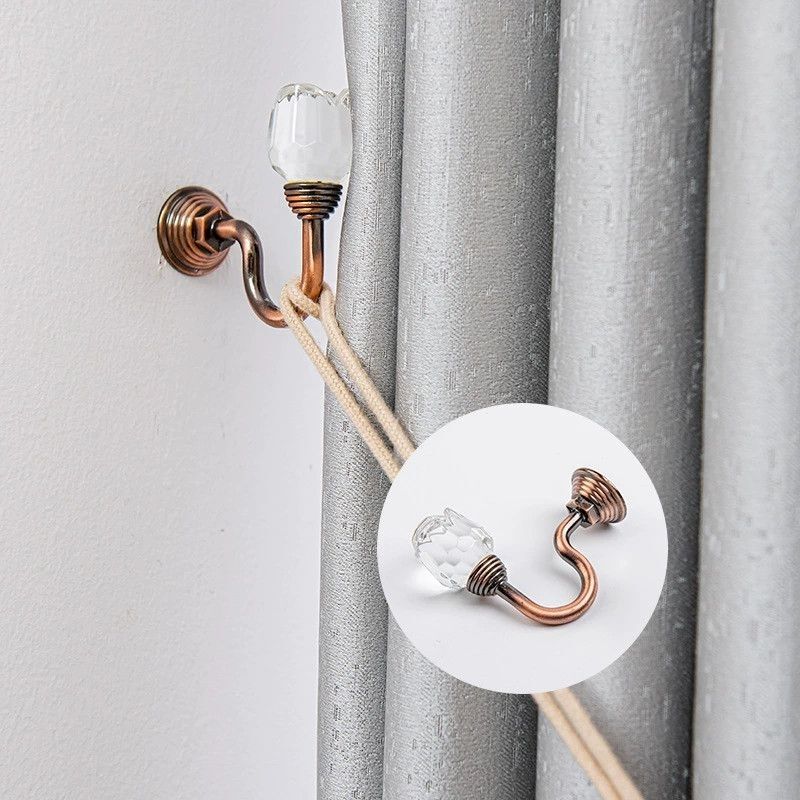 Zinc Alloy Crystal Curved Hook Curtain Wall Hook, No-Drill Multifunctional Curtain Hook Zinc Alloy Crystal Curved Hook Curtain Wall Hook, No-Drill Multifunctional Curtain Hook