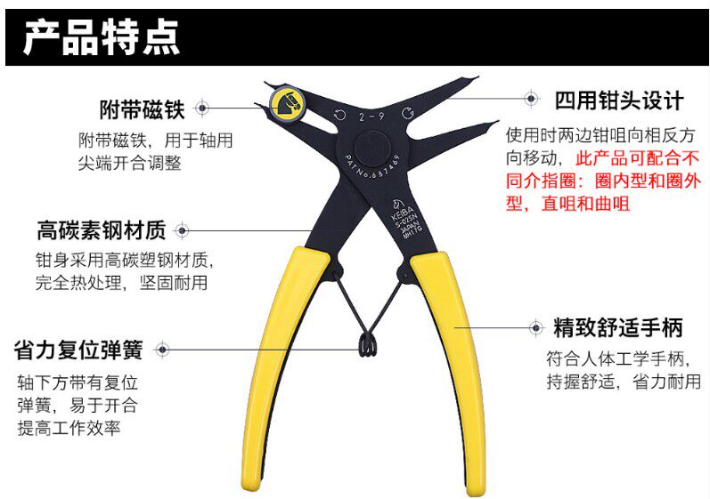 Japan Horse-card KEIBA Clippers S-026 Four with medium finger pliers (internal claws used) C-type clasp clamp spring pliers