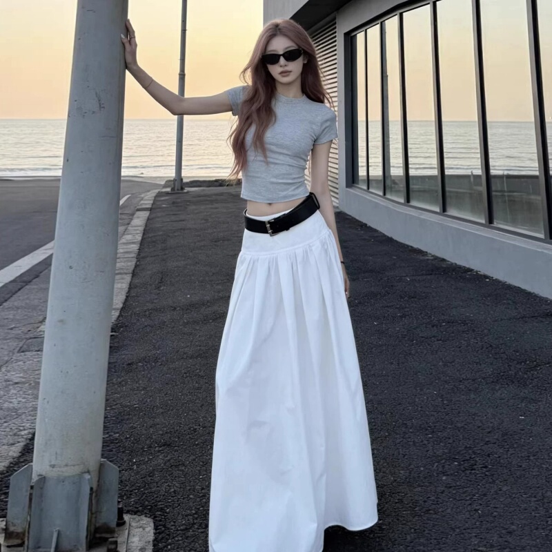 Korean Uamtor Stylish Outfit Complete Set White Dress Women's Summer High-End Suit Long Dress Korean Uamtor Stylish Outfit Complete Set White Dress Women's Summer High-End Suit Long Dress