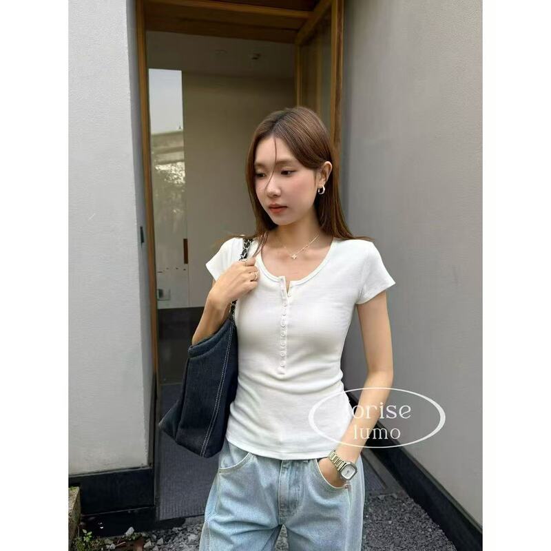 Xibei'Er In-Stock Items【Digm】In-Stock Items Special Offer 07.20 Short-Sleeve Tops for Women 09013 Limited Quantity Available