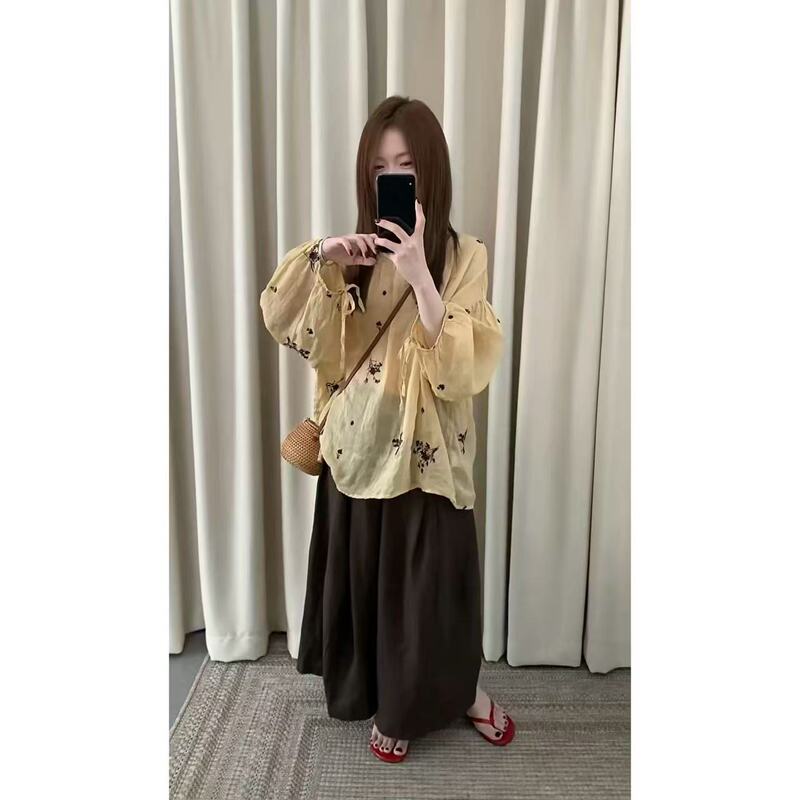 Xibei'Er【Sweet Tea】In Stock, Special Offer 07.09, Women's Long-Sleeve Top 6378-1, Limited Purchase