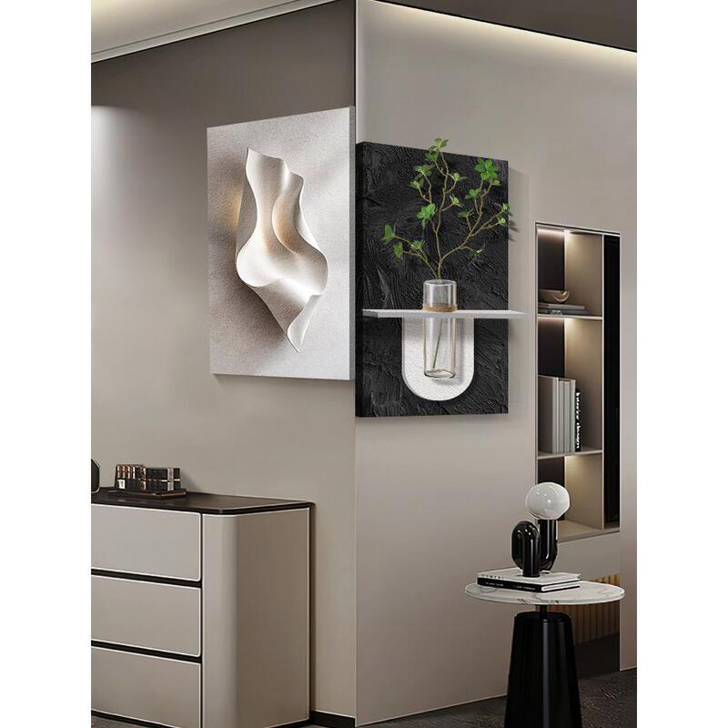 Light Luxury High-End Living Room Corner Decorative Painting, Hydroponic Green Plant Wall Corner Hanging Painting, Relief Three-Dimensional Wall Art