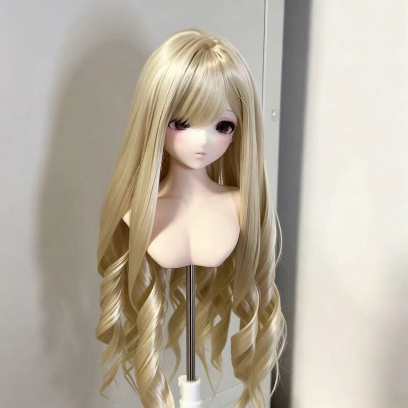 Bjd Wig, Platinum Blonde with Straight Bangs and Roman Curls, Ready-Made Wig, 1/3, 1/4, 1/6 Scale, Soft High-Temperature Fiber Wig in Stock