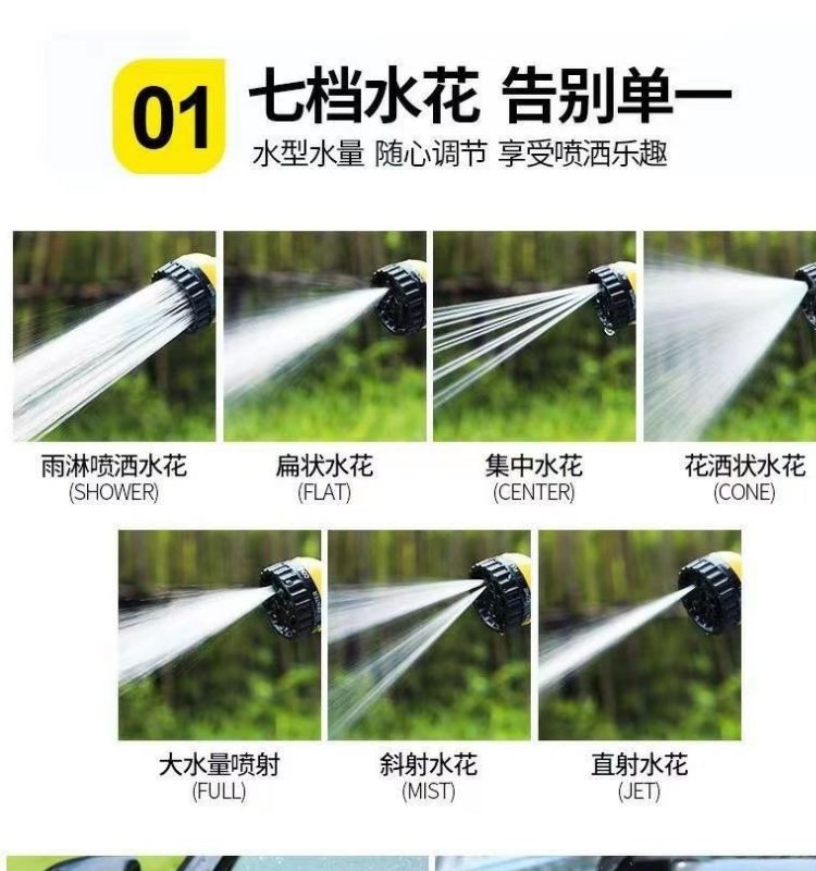 Garden Water Gun Nozzle Connects to Faucet, Household Balcony Watering Hose, Multifunctional Showerhead, Car Wash Water Gun Head