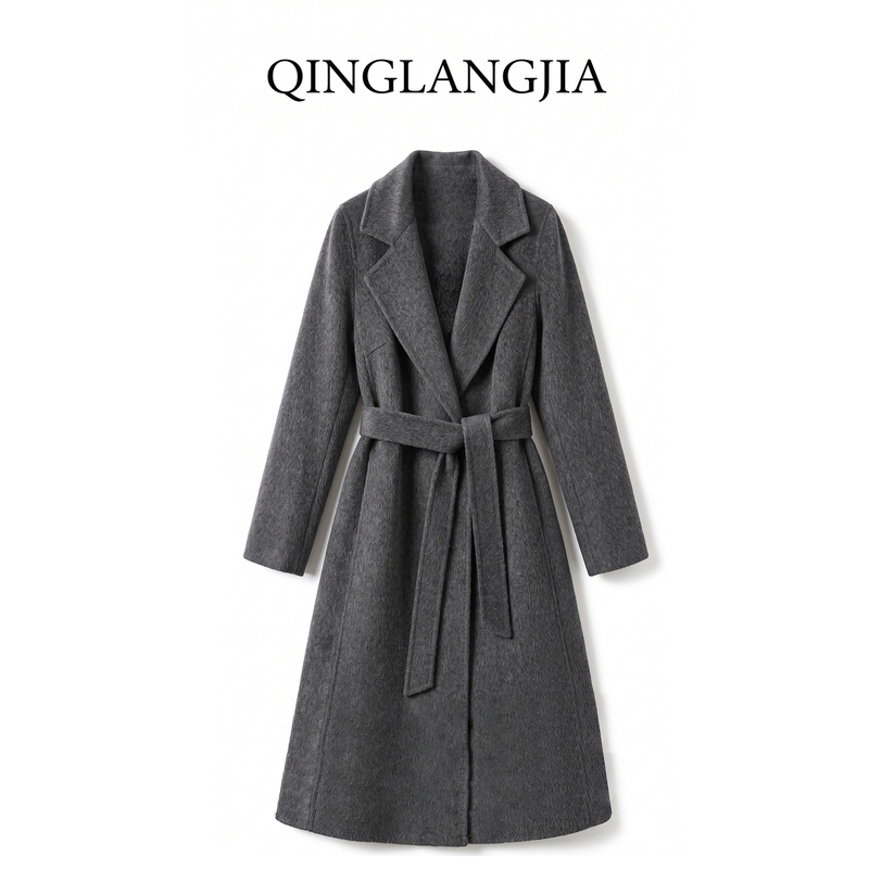 【Quiet Luxury•862】Elegant Mid-Length 100% Wool Coat, Double-Sided Woolen Coat, Autumn and Winter Woolen Outerwear