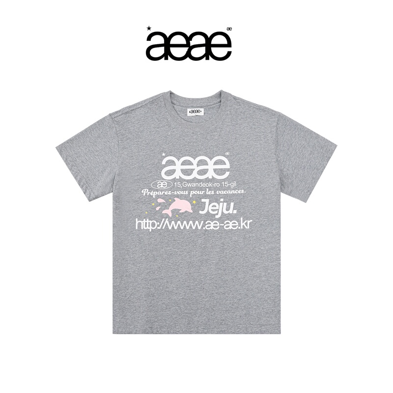 Aeae official store Jeju Island Limited Edition Short-Sleeved T-Shirt for Women, Summer Loose Letter Print Top, Trendy Aeae official store Jeju Island Limited Edition Short-Sleeved T-Shirt for Women, Summer Loose Letter Print Top, Trendy