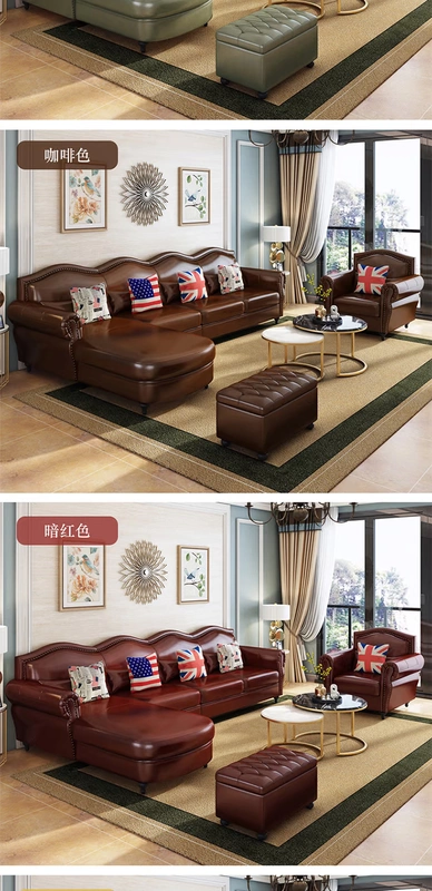 Les BFLS Bofei Mỹ monolith sống sofa da căn hộ nhỏ sofa sofa da bò da - Ghế sô pha