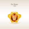 De Share Lilac Jewelry Gold Ring Women's Pure Gold 999 Ring Inlaid Ring Phantom Original