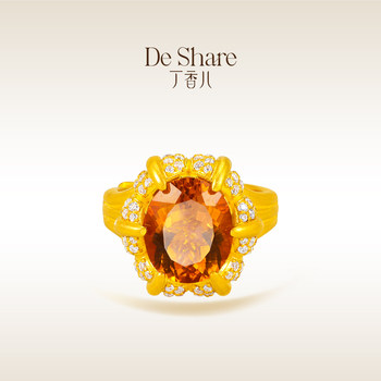 De share lilac jewelry gold ring women's pure gold 999 ring inlaid ring phantom original