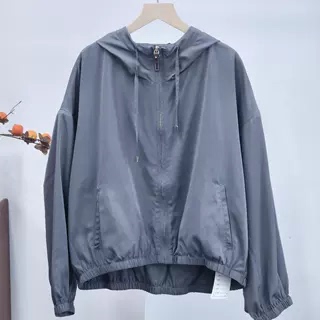 High-Density Technical Fabric, Three-Proof Casual Loose-Fitting Hooded Short Jacket for Women-A02-010