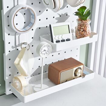 Round hole hole board accessories wall-mounted storage rack without punching parts display decorative hook storage box clip