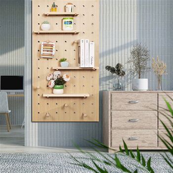 Solid wood hole board wall wall rack custom partition wall desktop bookshelf storage shelf simple hanging board