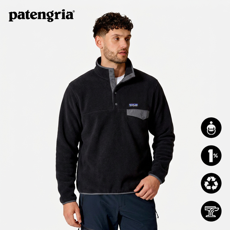 The Same Model as the Official Website: Bata Synch Snap-T Men's Pullover Fleece Jacket for Outdoor Casual Wear and Commuting 25551