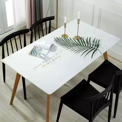 Double leather table mat light luxury oil-proof waterproof disposable PVC tablecloth thick net red coffee table makeup table mat