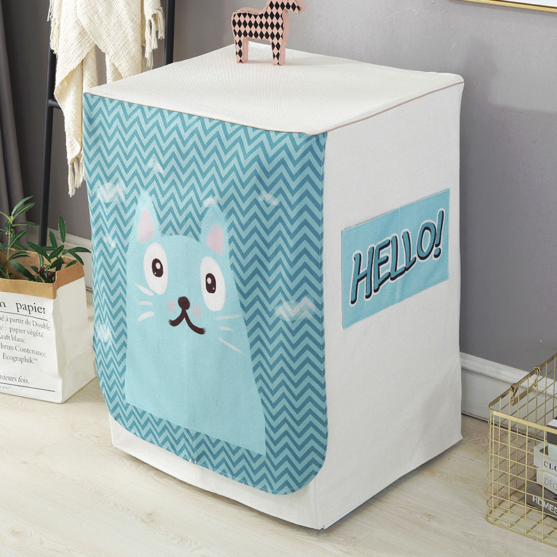 Washing machine anti-dust cover roller washing machine dust cover waterproof sun protection small swan Haier cover cloth art cotton jumpsuit