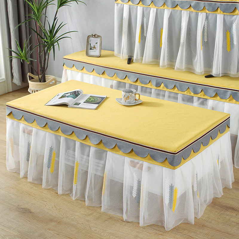 Tea table tablecloth cover fabric lace Nordic rectangular TV cabinet cover cloth net red living room coffee table tablecloth all-inclusive