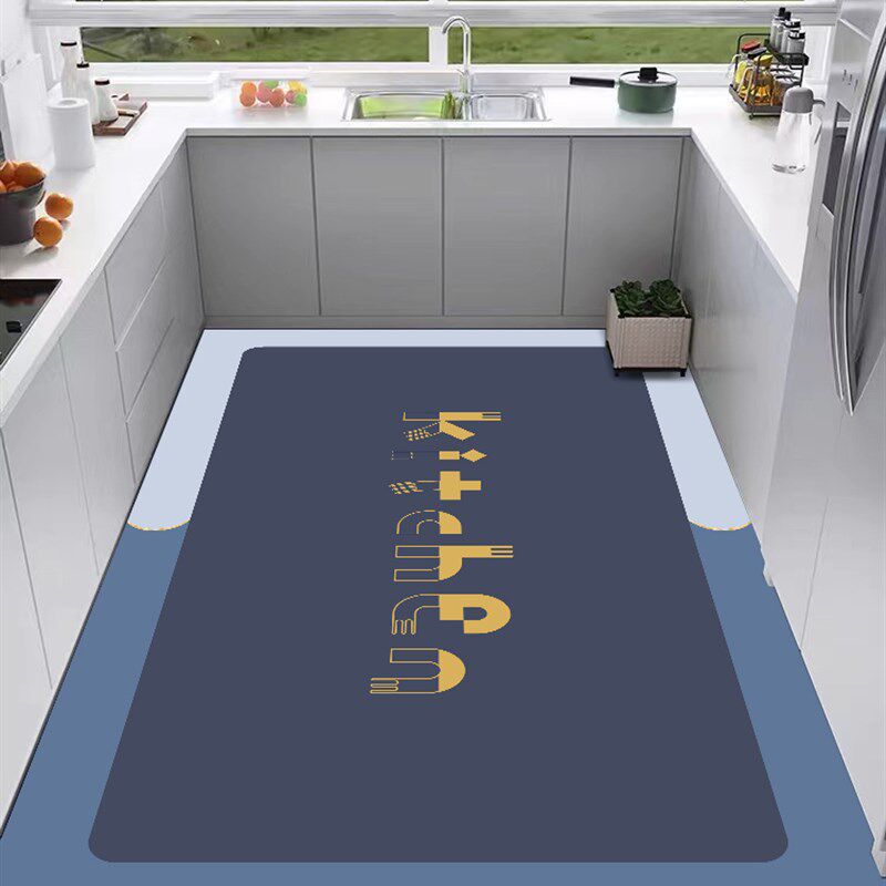 Diatom mud household kitchen floor mat, non-slip, anti-oil, wipeable and wash-free carpet, new dirt-resistant and water-absorbent special thickened mat