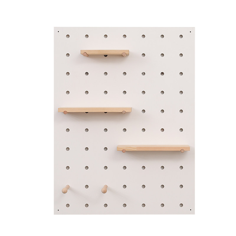 Hole board solid wood storage rack living room hanging board display rack wall hanging bookshelf entrance partition wall hanging storage rack