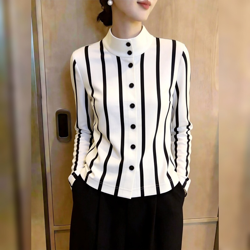French-Style Striped Round-Neck Shirt for Women, 2026 Autumn New Slim-Fit, Slimming, Commuter Style, Fashionable and Comfortable Top French-Style Striped Round-Neck Shirt for Women, 2026 Autumn New Slim-Fit, Slimming, Commuter Style, Fashionable and Comfortable Top