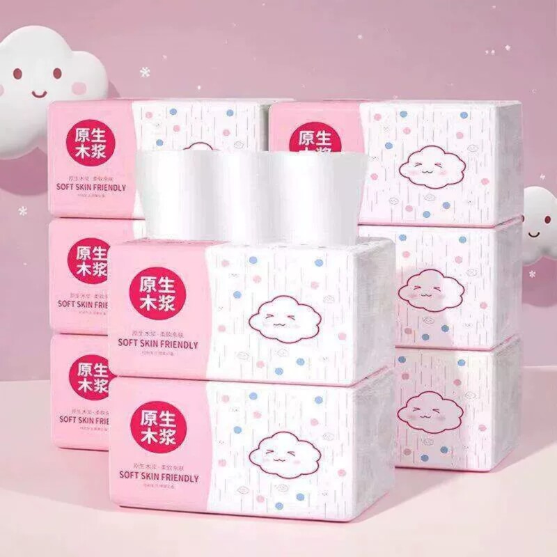 Pink Cute Cloud-Shaped Tissue Paper for Commercial Use, Hand Wipes, Household Affordable Napkins, Dormitory Use Pink Cute Cloud-Shaped Tissue Paper for Commercial Use, Hand Wipes, Household Affordable Napkins, Dormitory Use