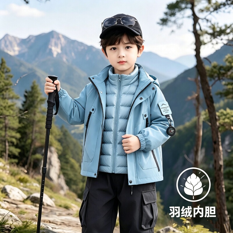 Boys' 3-in-1 Jacket with Detachable Liner, Lightweight down Jacket, 2026 New Winter Children's down Jacket for Boys Boys' 3-in-1 Jacket with Detachable Liner, Lightweight down Jacket, 2026 New Winter Children's down Jacket for Boys